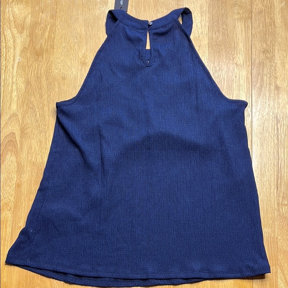 Cable & Gauge Blue Embellished Pleated Tank Top - Picture 7 of 7